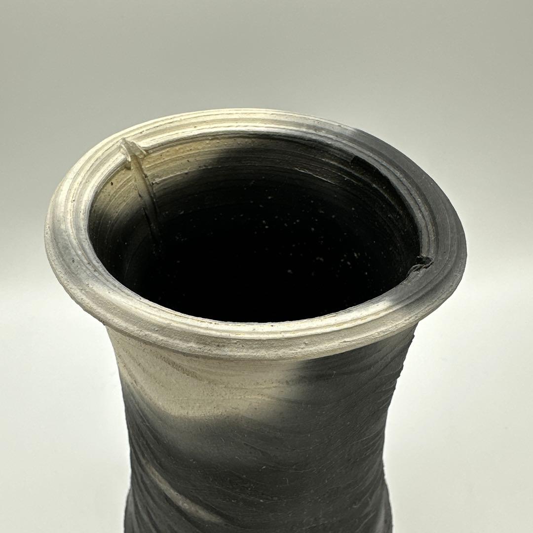 炭彩黒焼締 デイビット・アタマンチャック 花入 YAKISHIME KASE