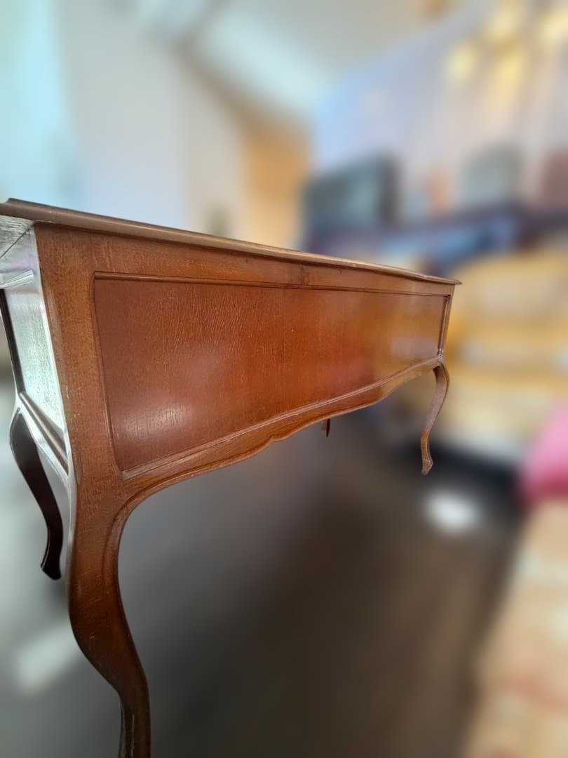 アンティーク調 木製デスク 両袖机 猫脚 引き出し6杯 クラシック 書斎机 作業