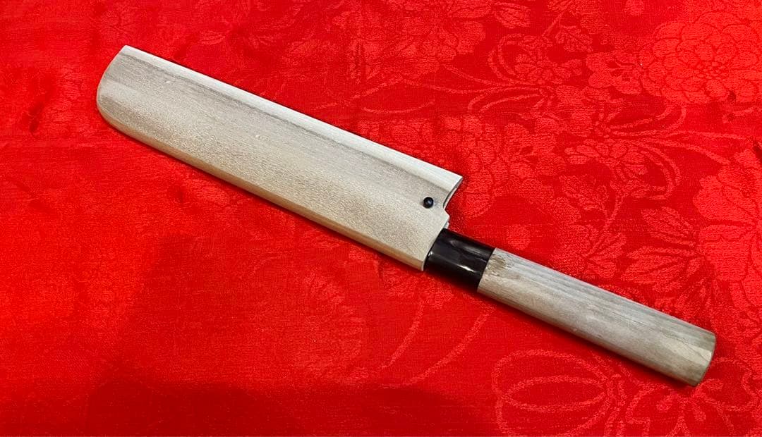 鎌型薄刃　包丁　　堺正久別誂　サヤ付き