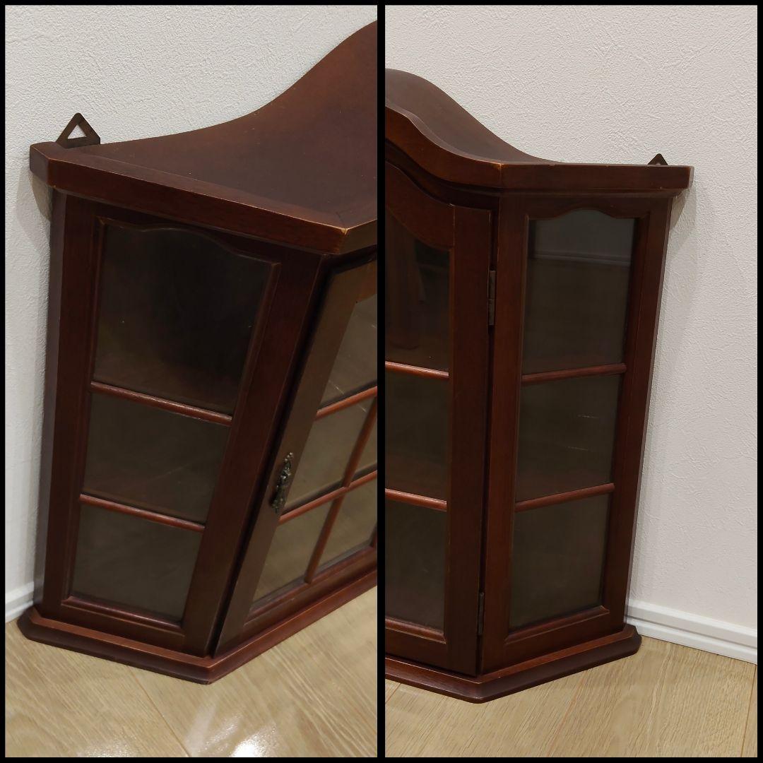 ウォールキャビネット 飾り棚 アンティーク調 レトロ 壁掛け コレクションケース