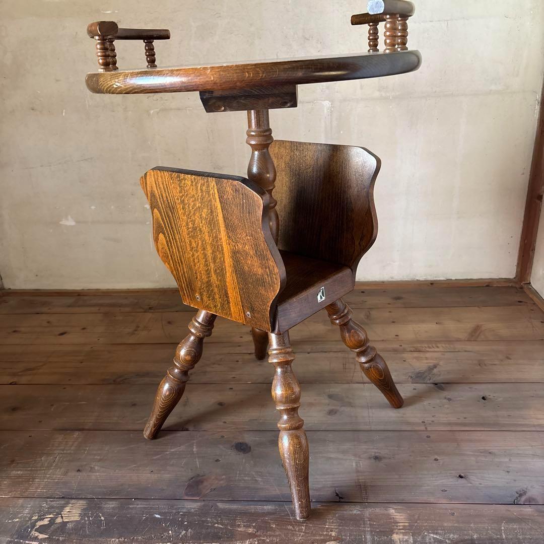 飛騨産業 キツツキ サイドテーブル コーヒーテーブル 丸テーブル　昭和レトロ