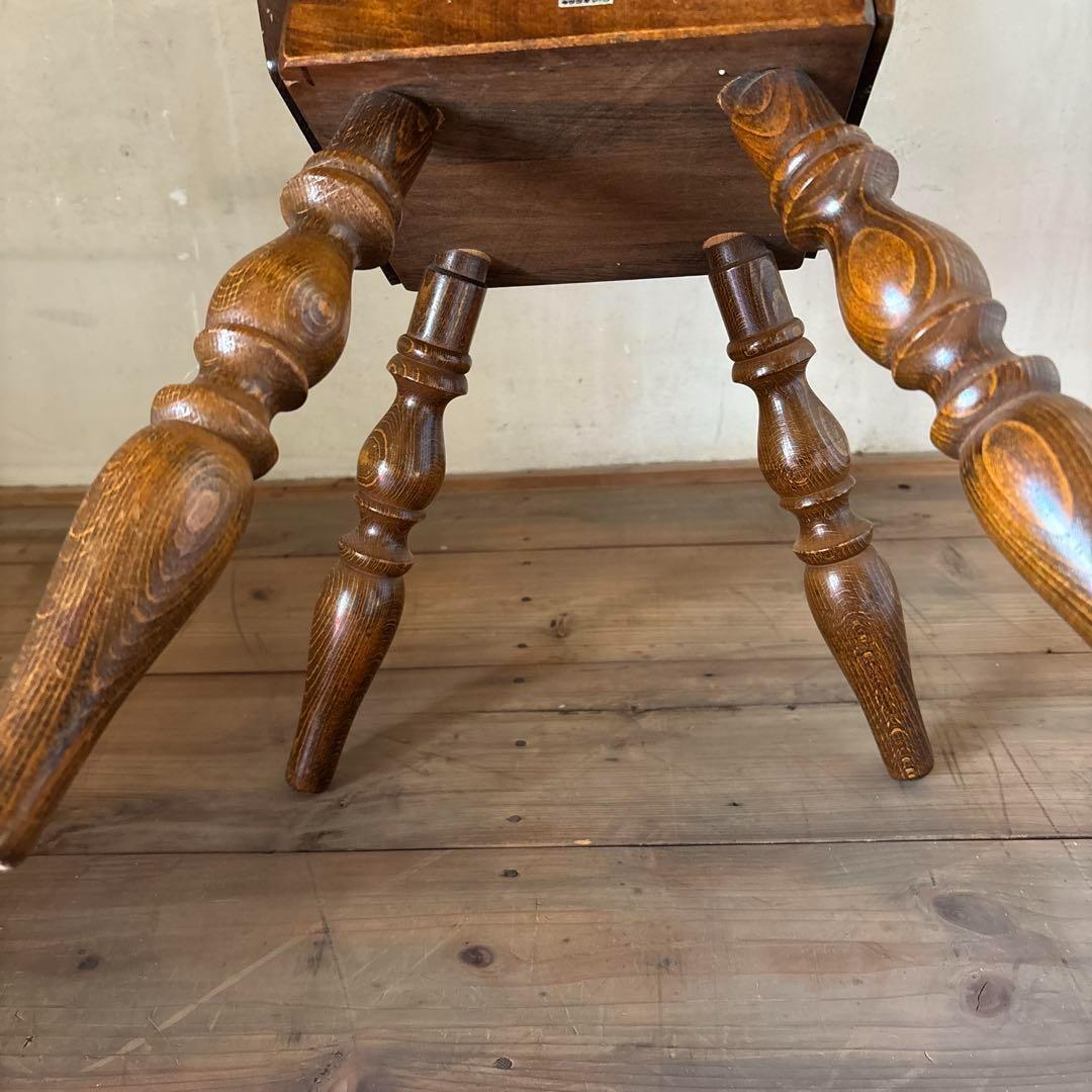 飛騨産業 キツツキ サイドテーブル コーヒーテーブル 丸テーブル　昭和レトロ