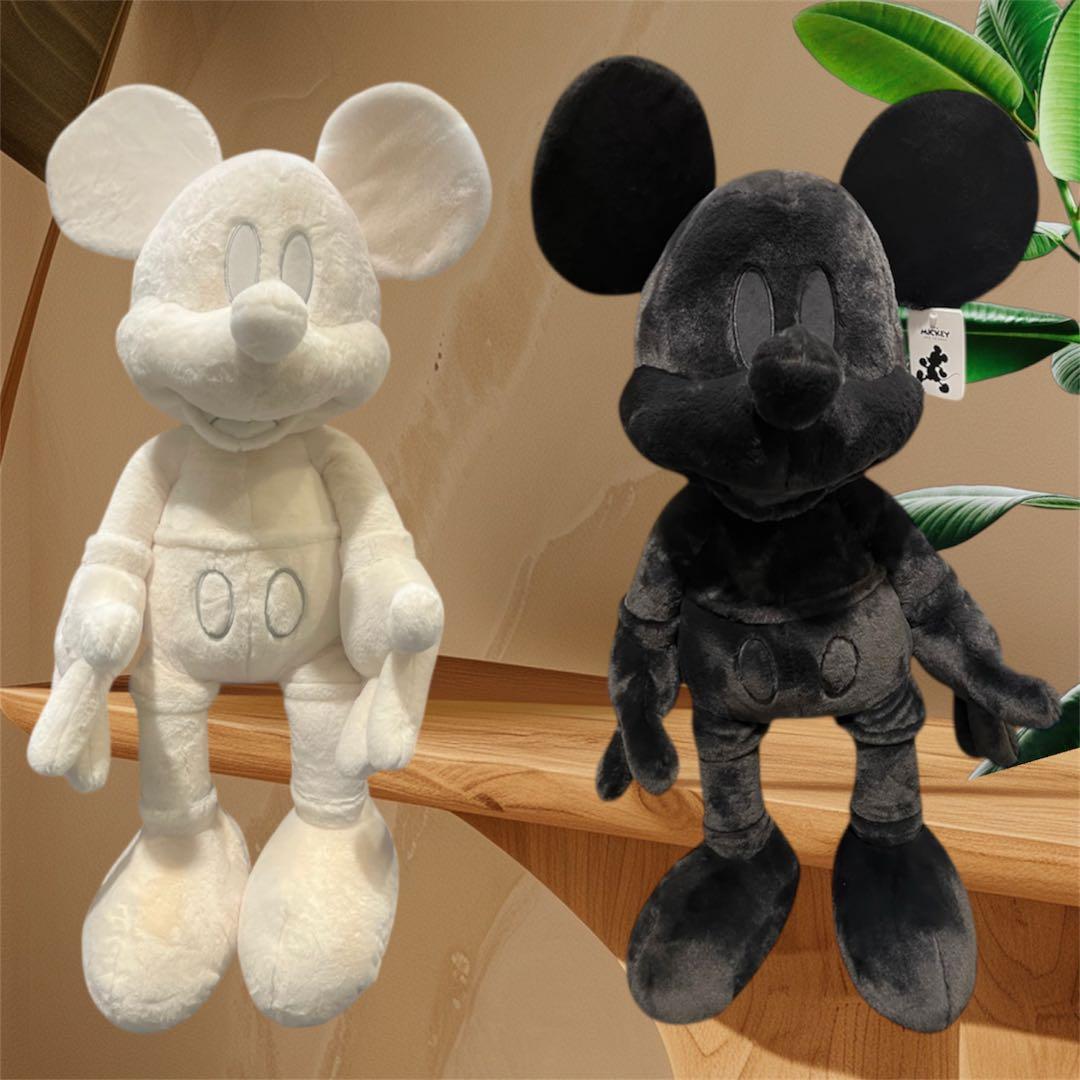 新品】コストコ ホワイト& ブラック ミッキー ぬいぐるみ 大 ブランケット