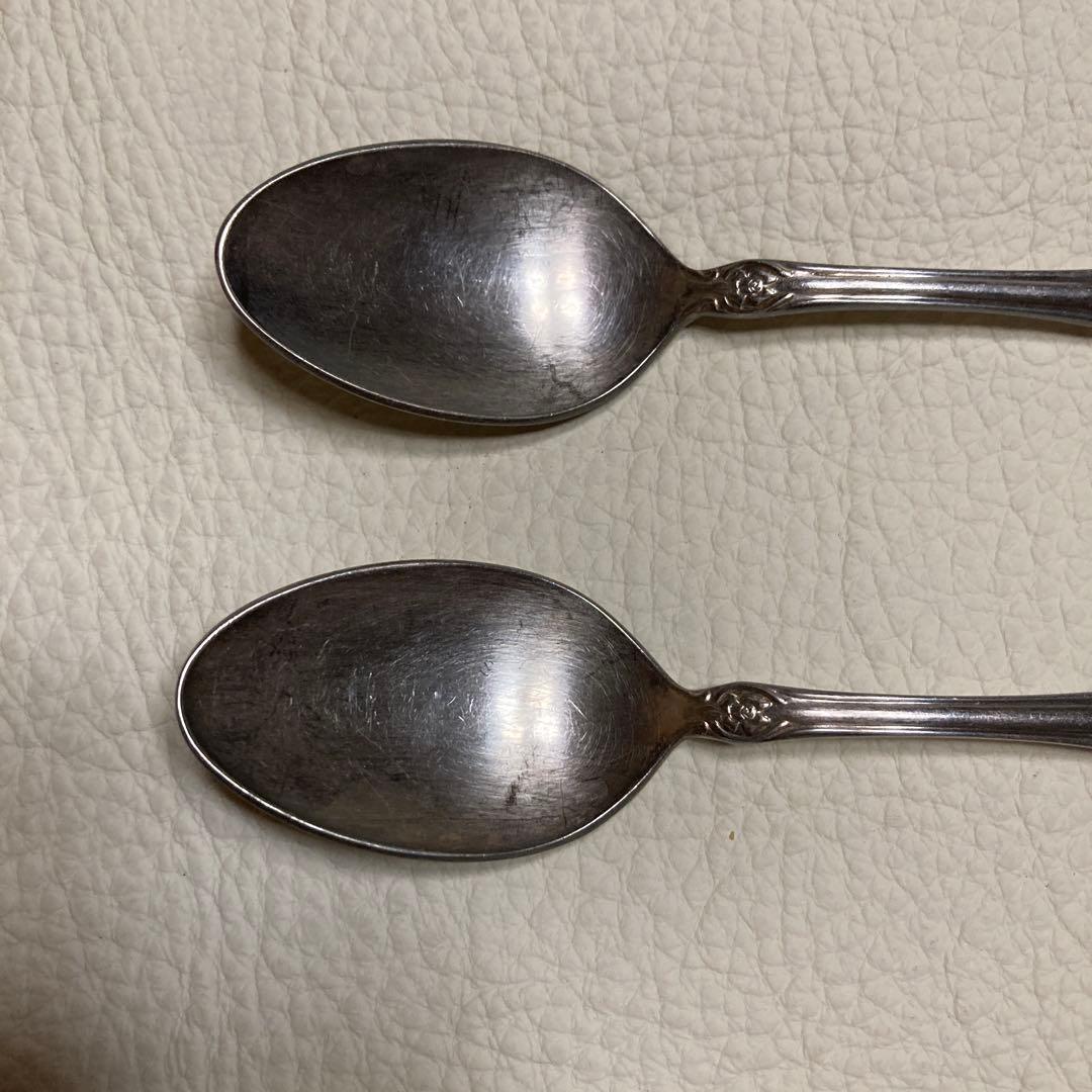 ラッキーウッド　ティースプーン2本LUCKY SILVERED 13.1×2.7