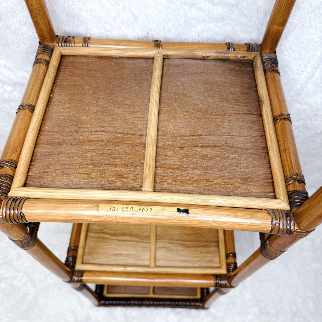 ヴィンテージ　Kazama　籐 ラタン シェルフ シェルフL　4段　自然素材