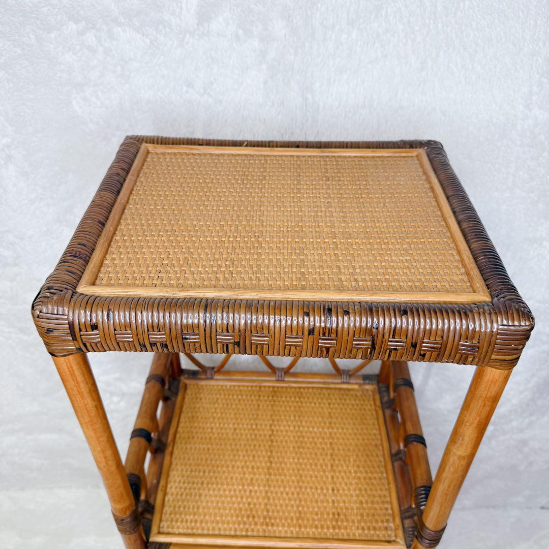 ヴィンテージ　Kazama　籐 ラタン シェルフ シェルフL　4段　自然素材