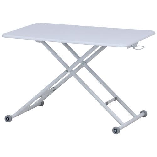 【新品・送料無料】【完成品】ガス昇降式テーブル PU 幅90cm ホワイト