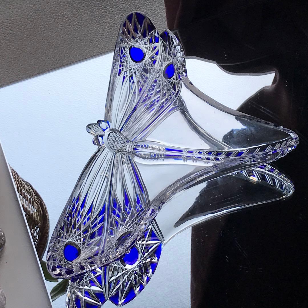 美術館所蔵品オールドバカラ リベリュールLibelluleトンボ蜻蛉 装飾皿名作