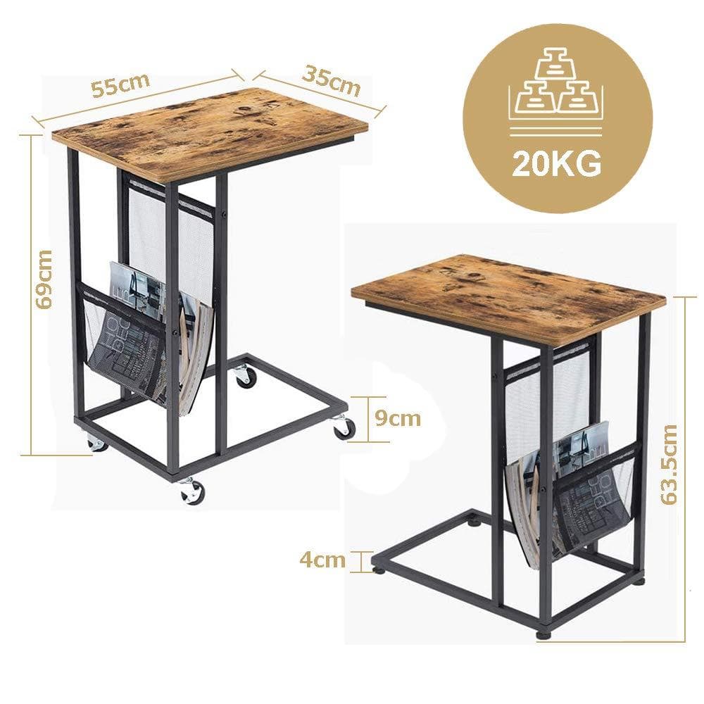 コの字型デザイン　収納バッグ　　　キャスター付き　サイドテーブル