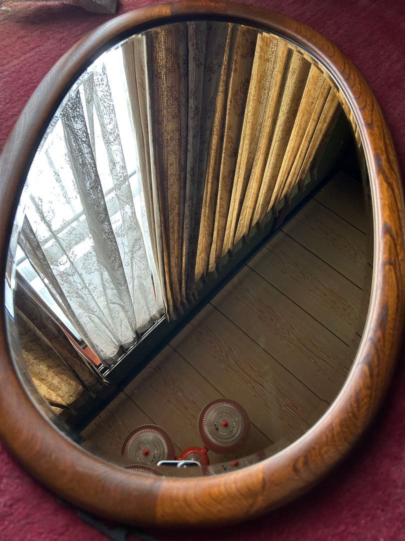 カリモク ウォールミラーA2016 昭和レトロ 壁掛け鏡