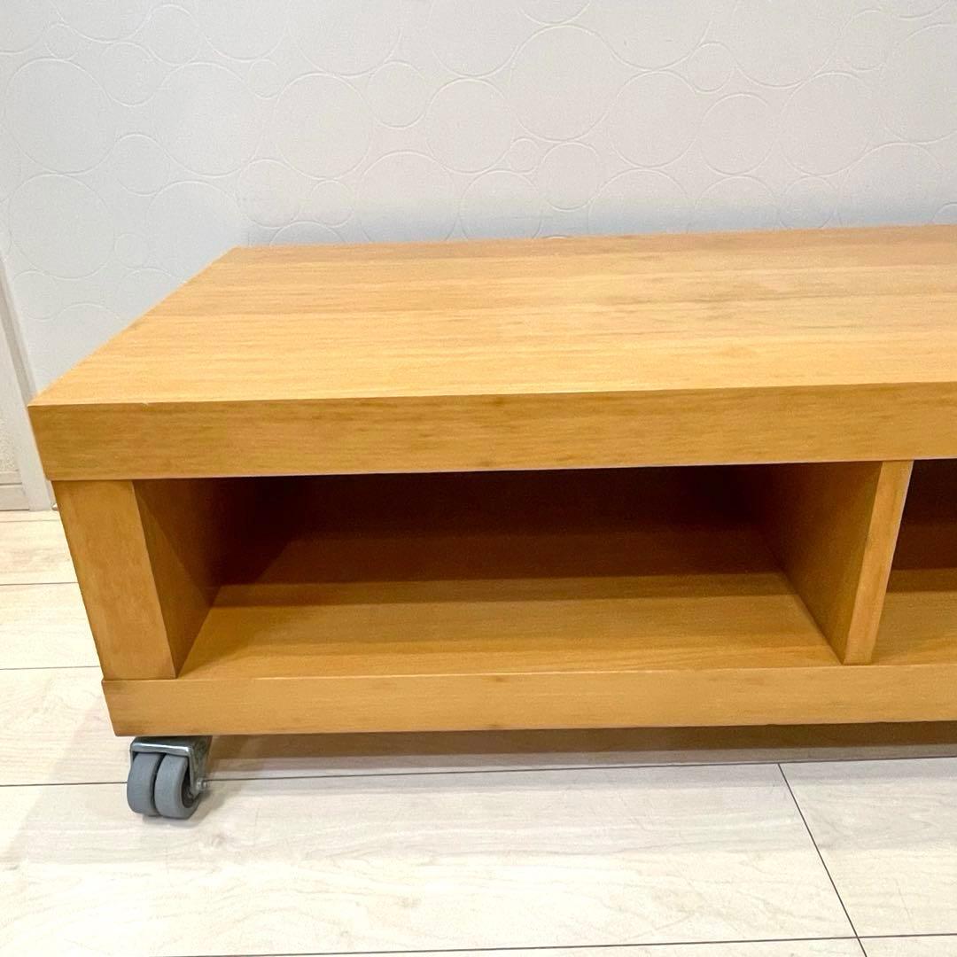無印良品 ブナ材 収納棚 テレビボード ローボード キャスター付