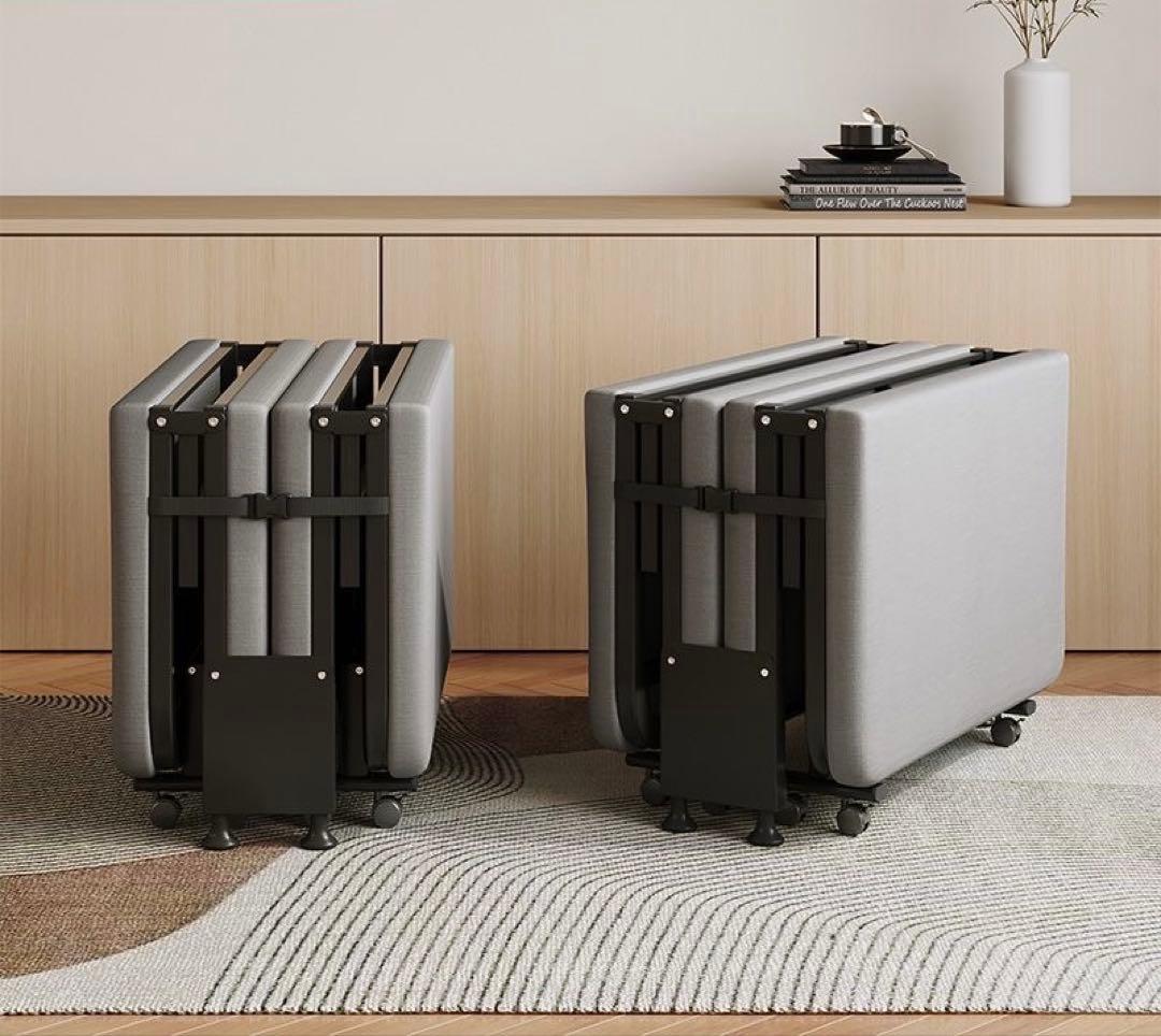 折りたたみベッド グレー 190cm