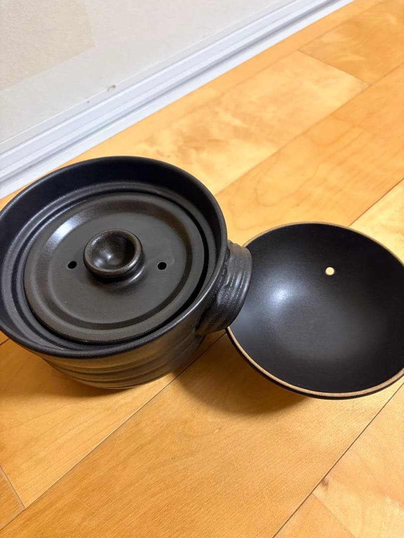 未使用　萬古焼　大黒鍋　華月　大黒ごはん鍋　2合長谷園土鍋無印