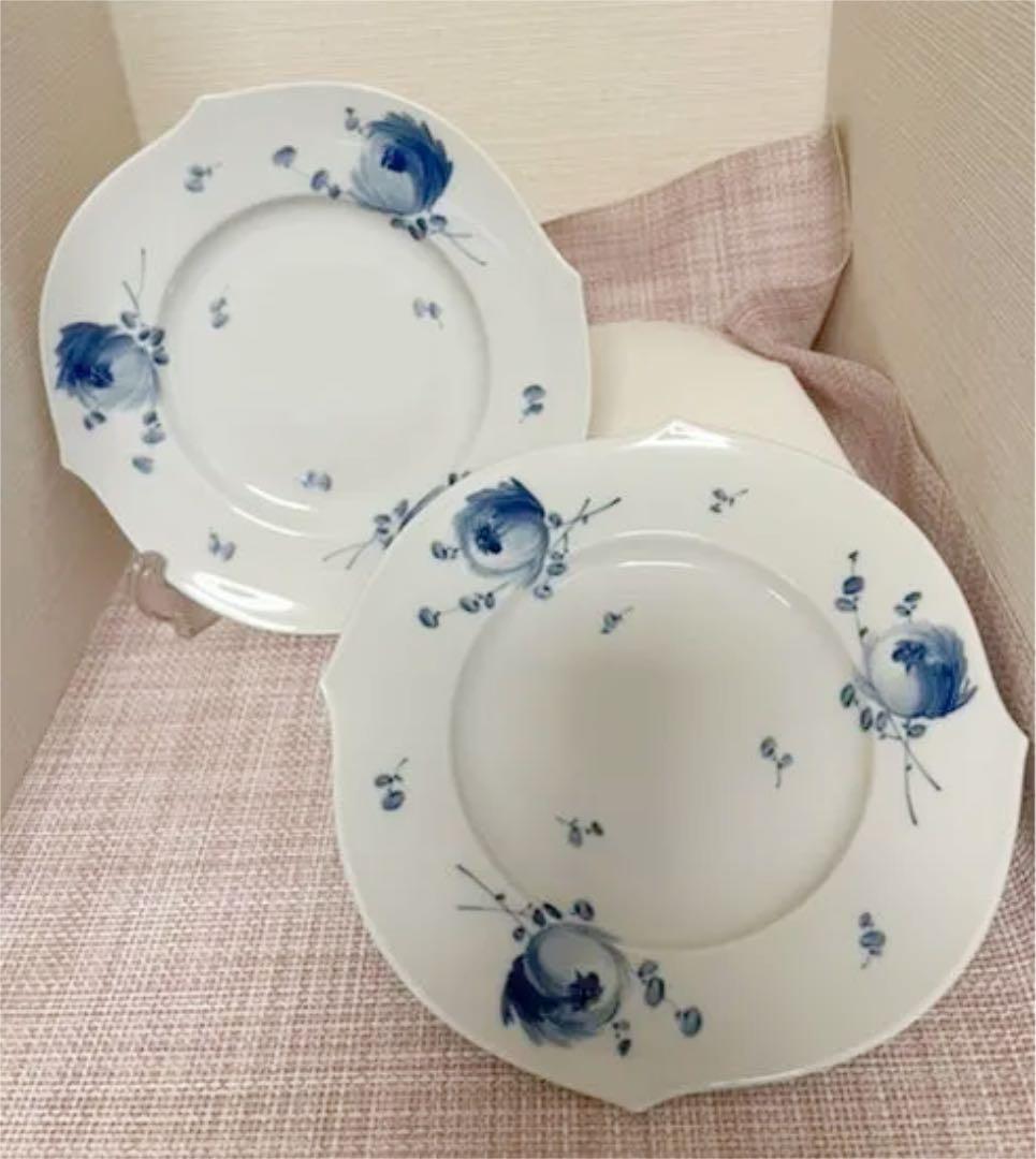 マイセン　青い花　プレート　2枚　19センチ