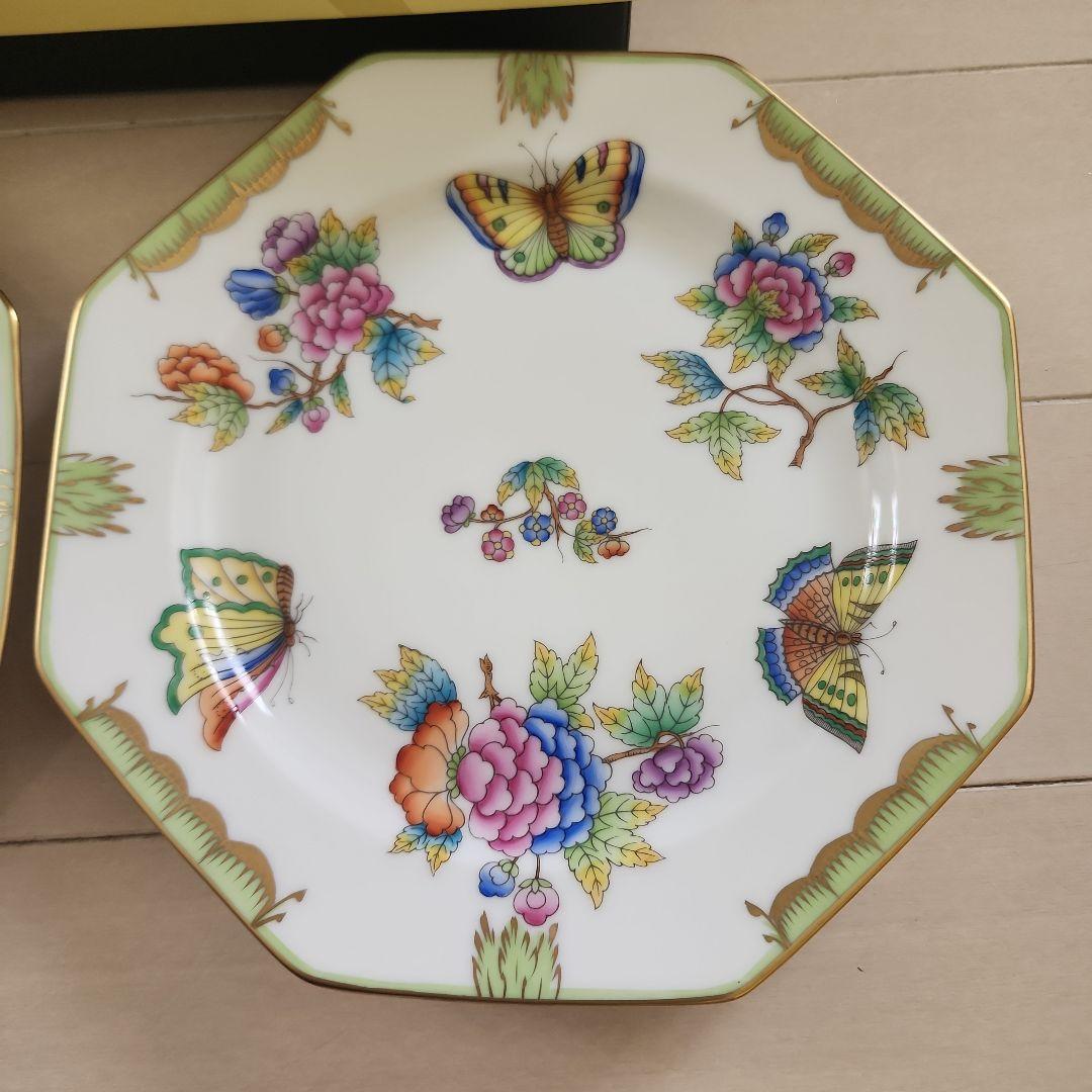 ヘレンド　ビクトリア　プレート18cmオクタゴナル　ハンガリー　セット