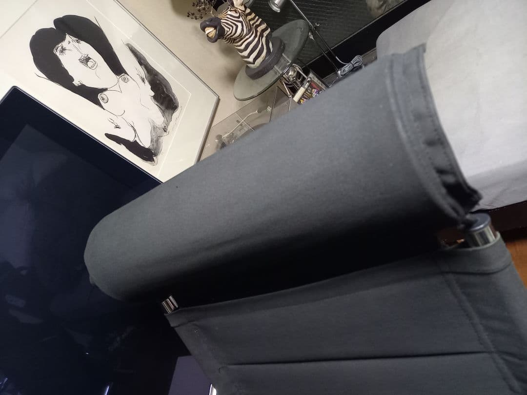 1970's　スペースエイジ　パーソナル　チェア　ポストモダン　ブラック　メタル