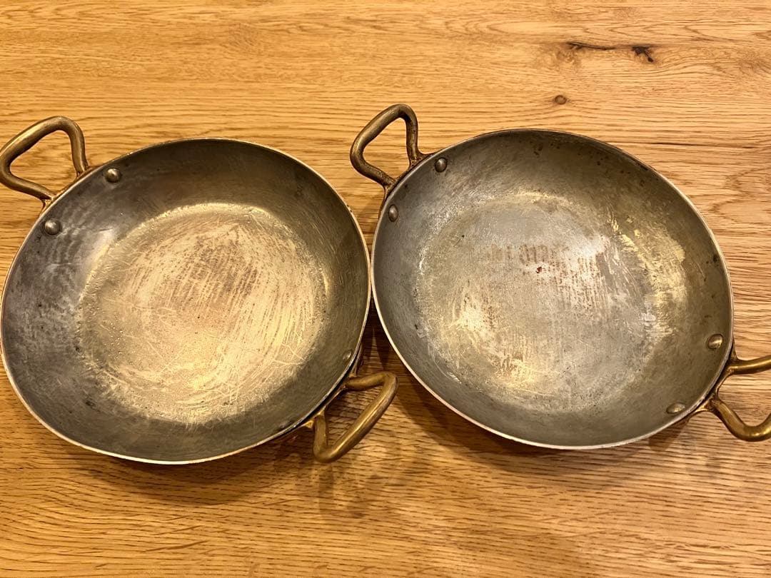 フランス製 銅両手鍋 フライパンセット