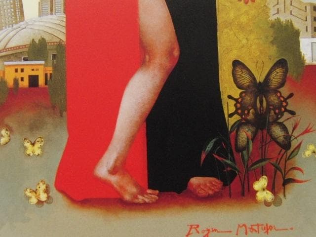 松樹路人、【愛の情景『青年画家U君の場合』】、希少な大判額装用画集より