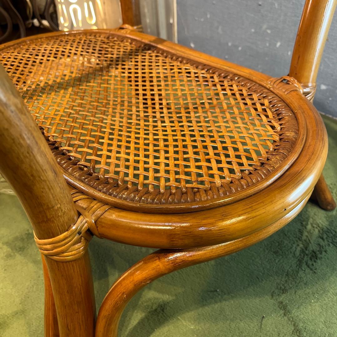 Sale ヴィンテージ 籐ラタンフレーム オーバル　ローテーブル