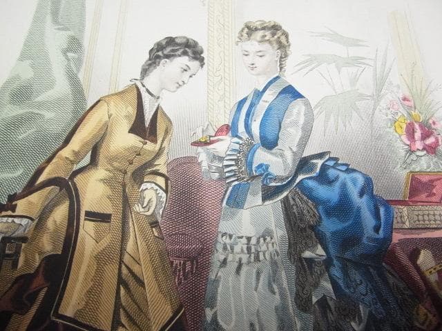 明治7年 銅版画◇フランス ファッション誌『ラ・モード・イリュストレ