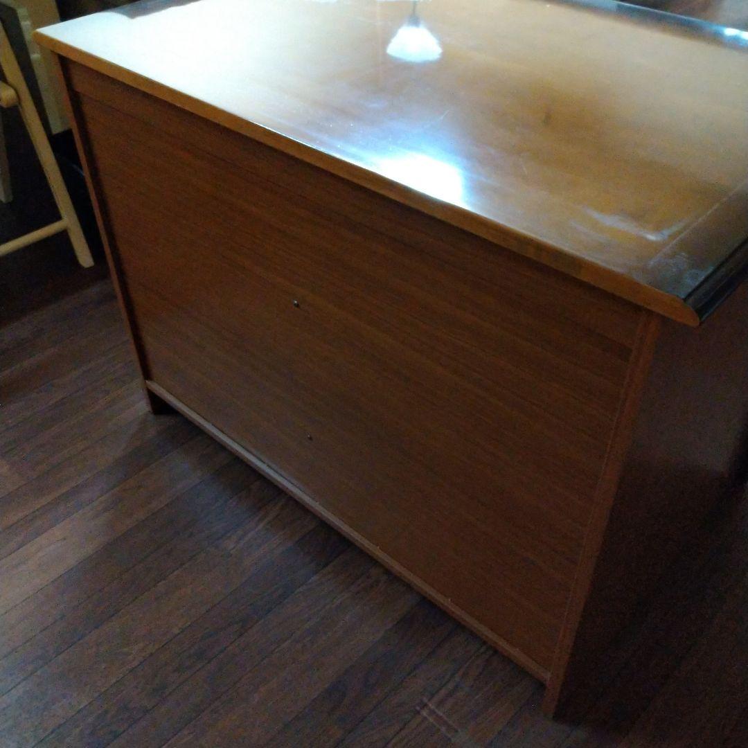 ミッキーマウス木製机 4引き出し ブラウン