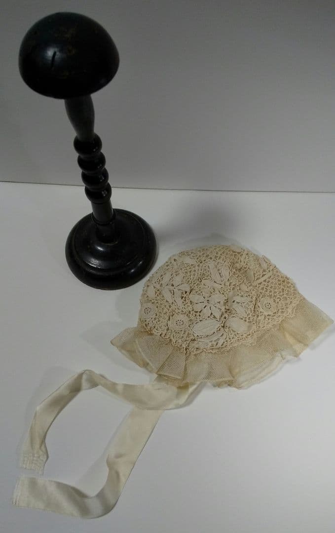 アンティーク レース ボンネット アンティーク ハットスタンド ベビー ドール