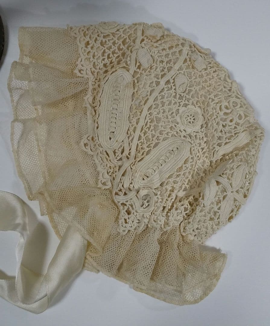 アンティーク レース ボンネット アンティーク ハットスタンド ベビー ドール