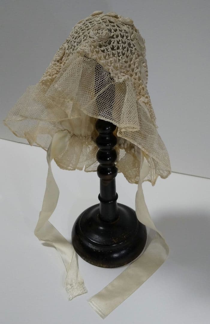 アンティーク レース ボンネット アンティーク ハットスタンド ベビー ドール