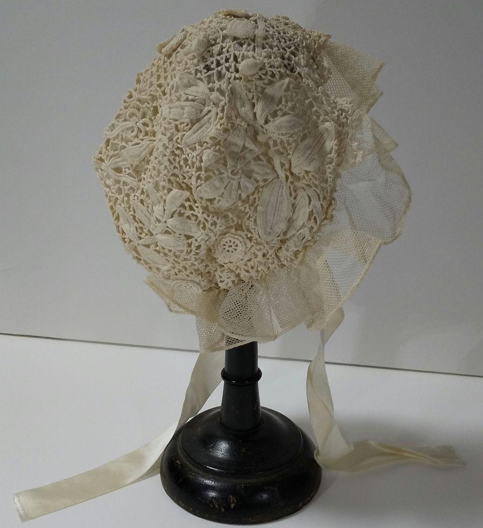 アンティーク レース ボンネット アンティーク ハットスタンド ベビー ドール