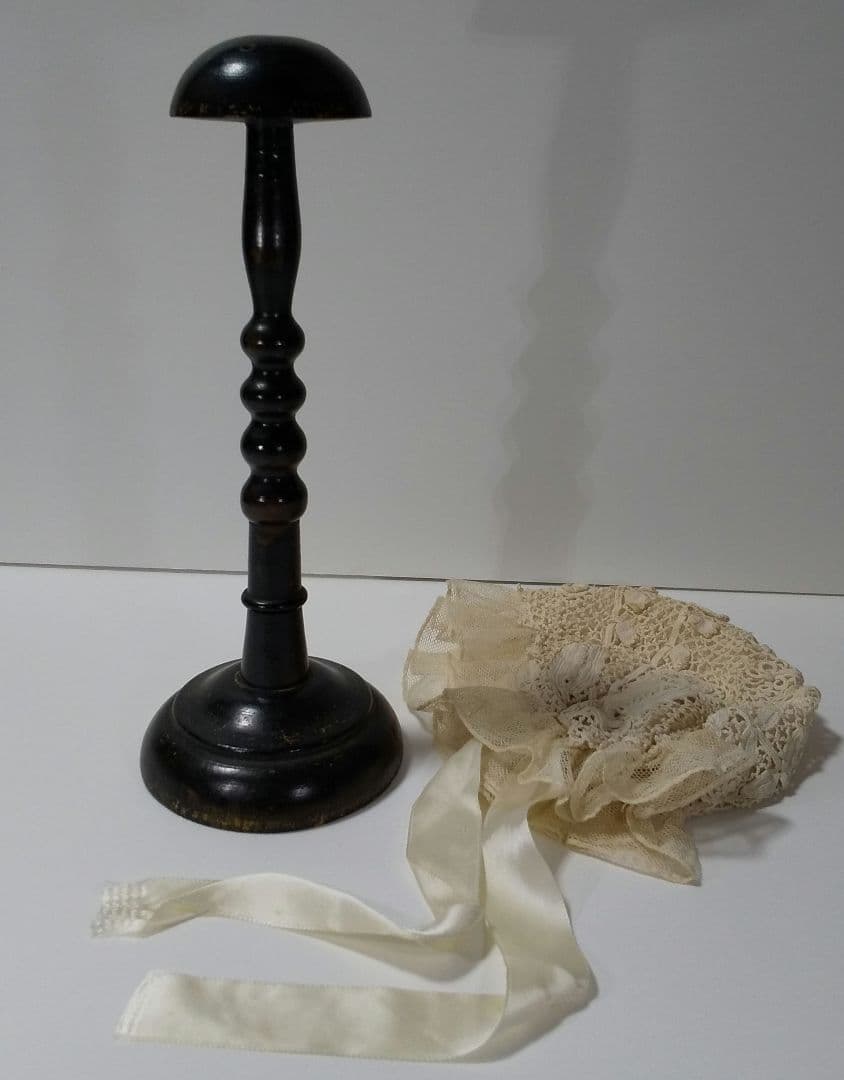 アンティーク レース ボンネット アンティーク ハットスタンド ベビー ドール