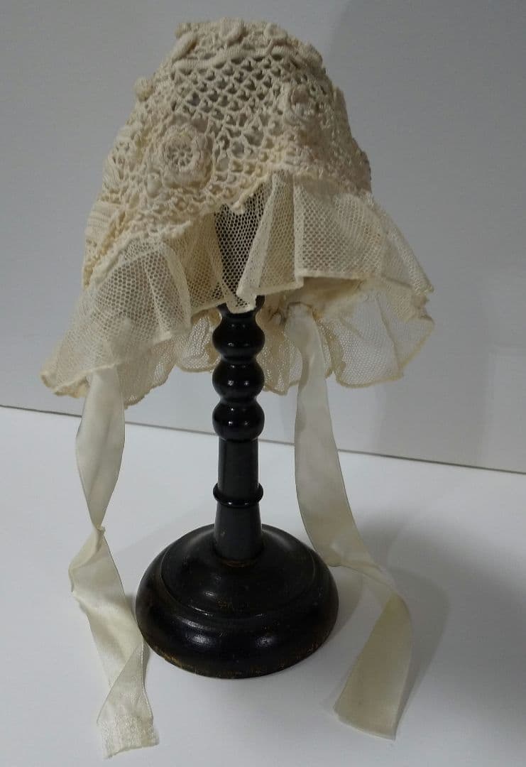 アンティーク レース ボンネット アンティーク ハットスタンド ベビー ドール