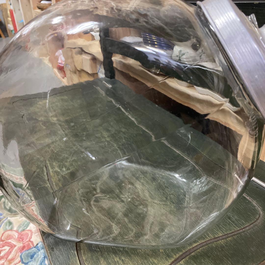 昭和古ガラス　駄菓子屋さんのお菓子入れガラス容器　フタ付き　昭和レトロ