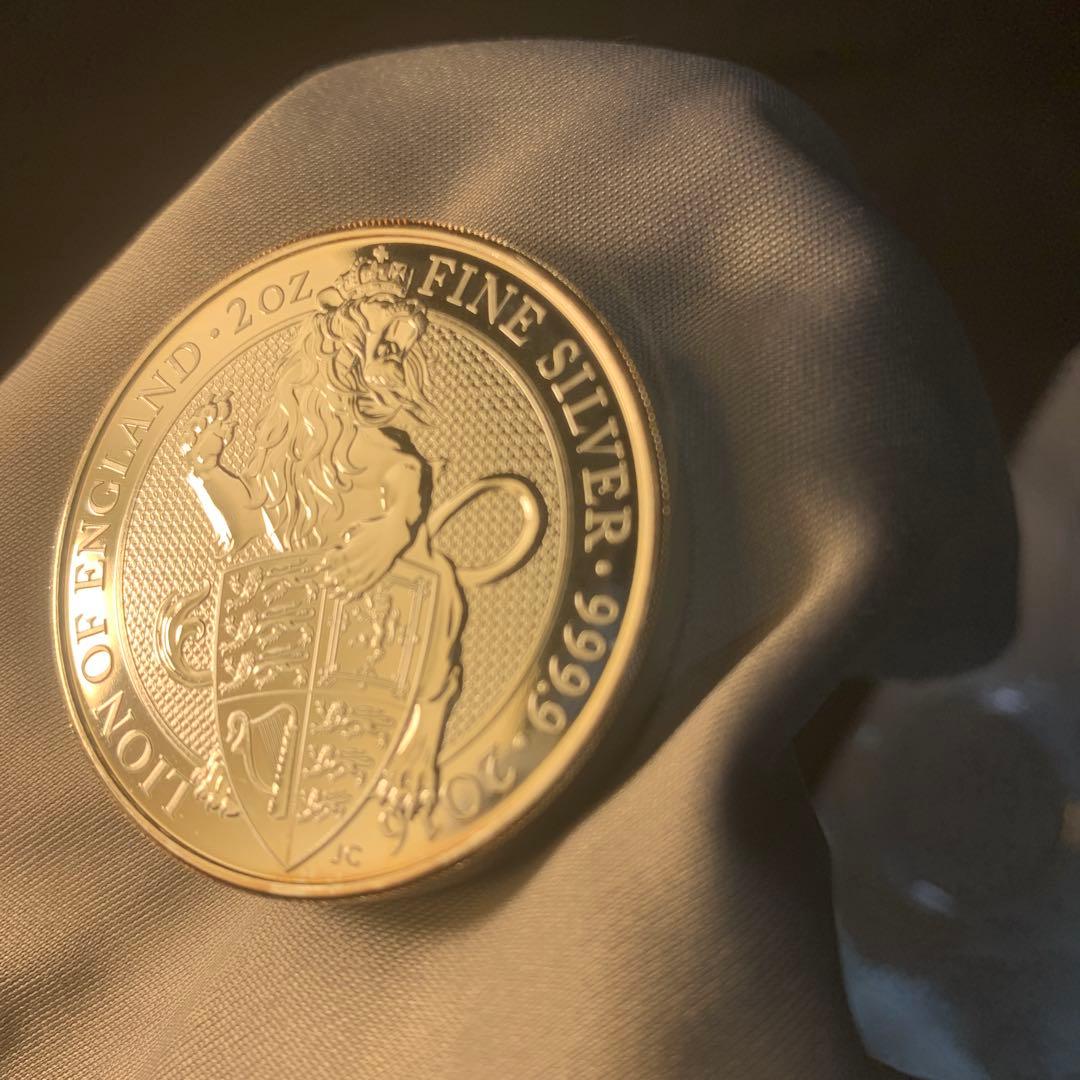 S1 純銀貨 2オンス クイーンズビースト　2016 ライオン・イングランド