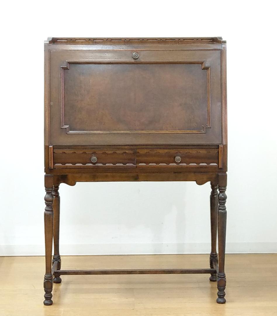 神戸 メープル不二屋 木製 アンティーク ライティング デスク ビューロー