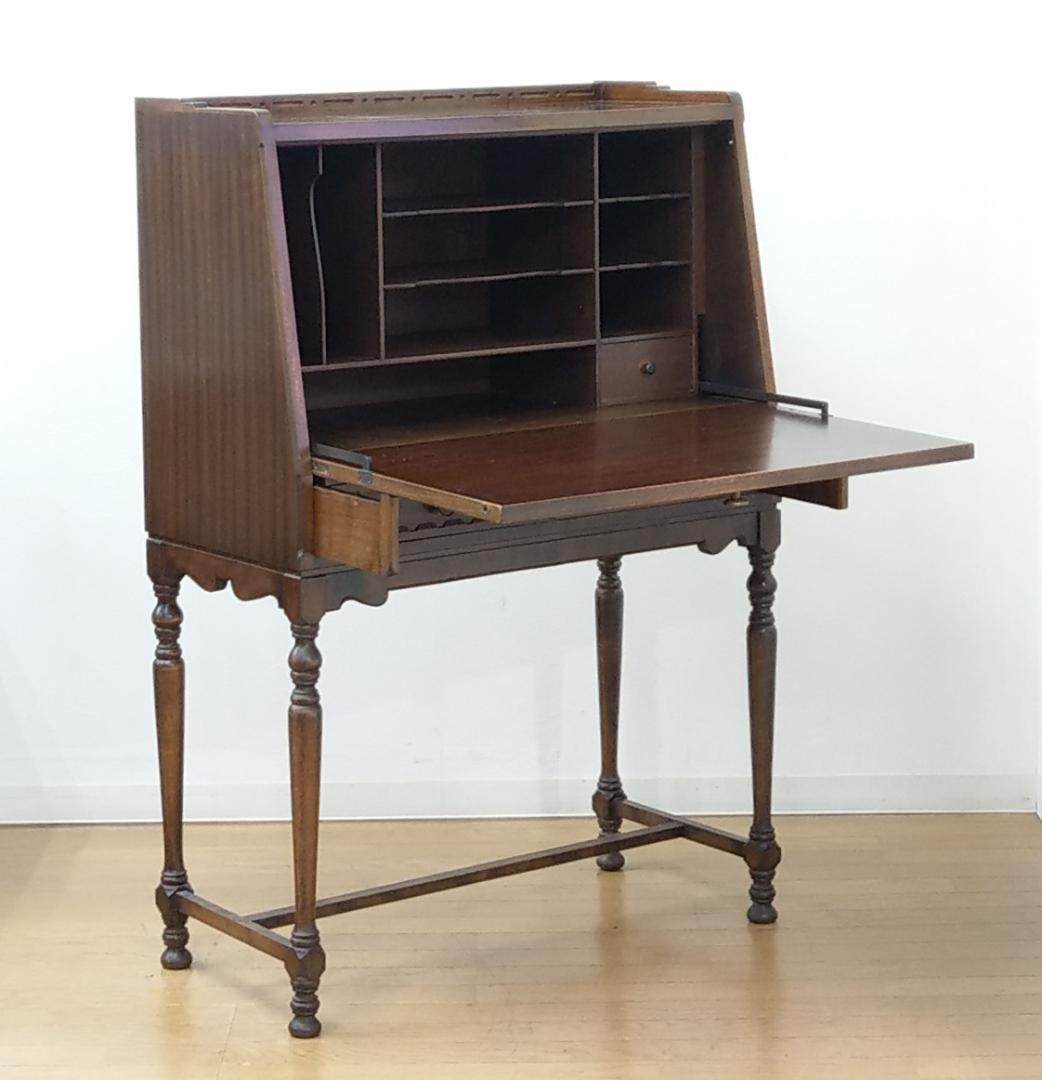 神戸 メープル不二屋 木製 アンティーク ライティング デスク ビューロー