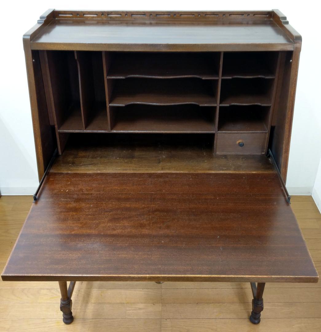 神戸 メープル不二屋 木製 アンティーク ライティング デスク ビューロー