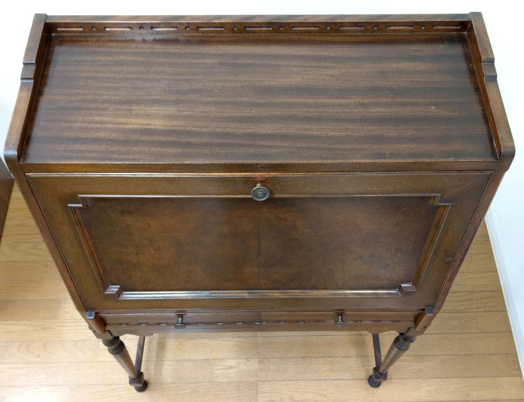 神戸 メープル不二屋 木製 アンティーク ライティング デスク ビューロー