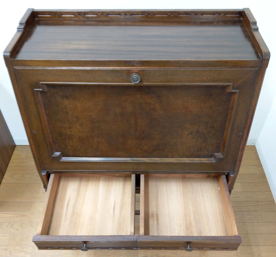 神戸 メープル不二屋 木製 アンティーク ライティング デスク ビューロー