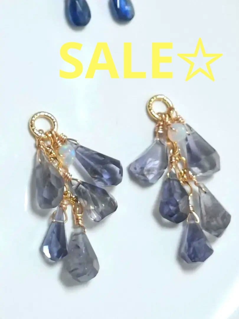 あつ様 No.2591 エチオピアンオパール、アイオライト チャーム