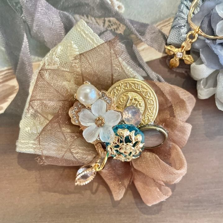 no.85 ハンドメイド　小さくても存在感のあるヘアアクセサリー✩.*2点セット