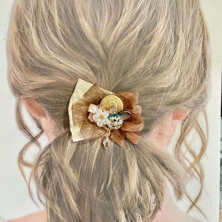 no.85 ハンドメイド　小さくても存在感のあるヘアアクセサリー✩.*2点セット