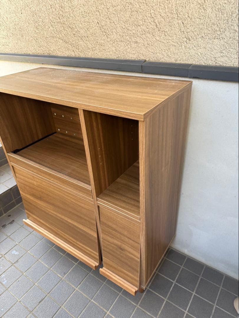 トニー　幅81 フラップ扉付き木製レンジ台　レンジボード　食器棚