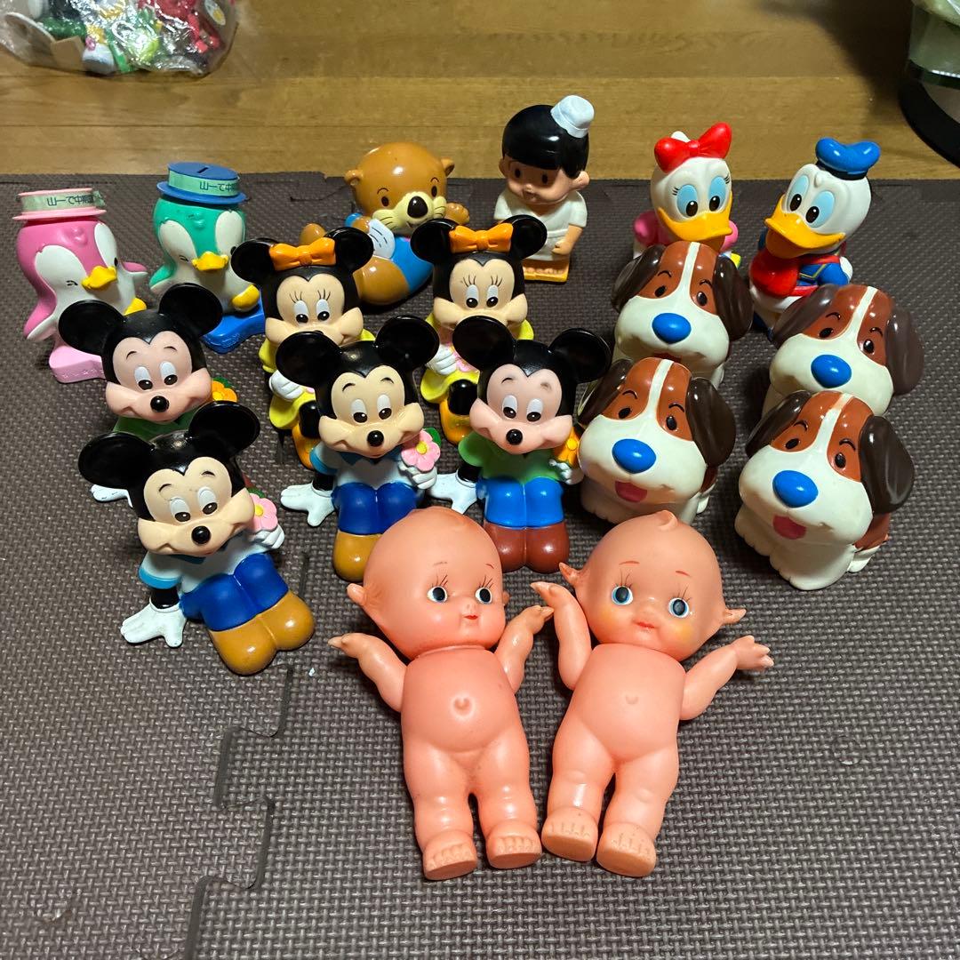 超希少ディズニーレトロ ソフビ貯金箱ミッキーマウスキューピー山一三