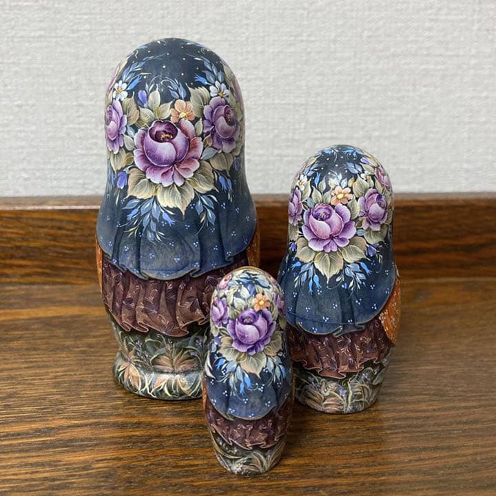 ロシア雑貨☆マトリョーシカ(3P)Birds タチアナ作