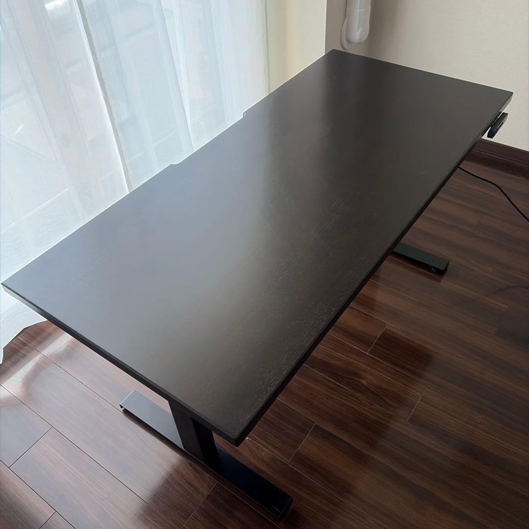 【超美品】kanademono 昇降式デスク ブラックブラウン 最終価格