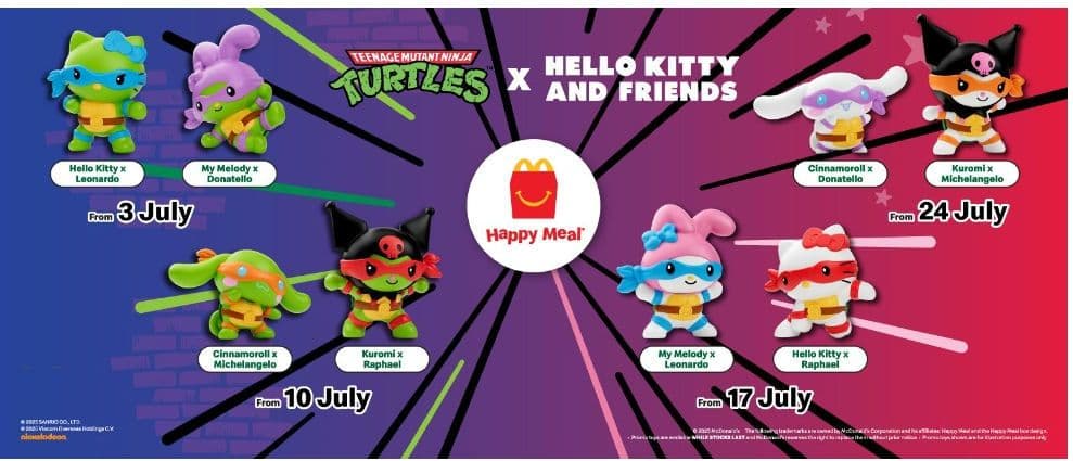 海外限定】TURTLES×HELLO KITTY/ ハッピーセット6体 未開封 - メルカリ