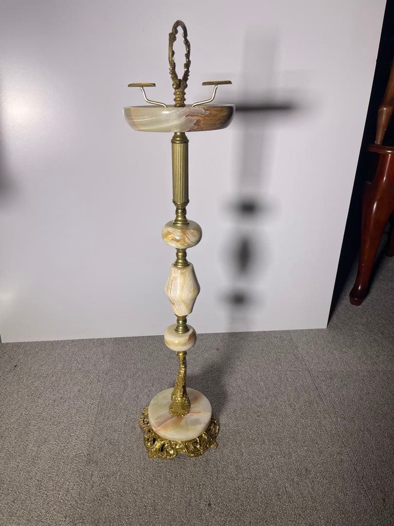 ハリウッドリージェンシー オニキス 真鍮 灰皿 スタンド ヴィンテージ