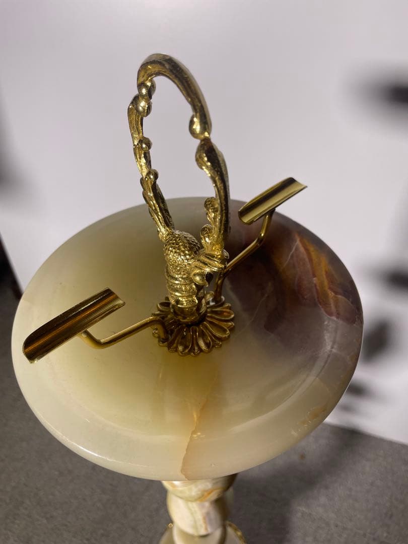 ハリウッドリージェンシー オニキス 真鍮 灰皿 スタンド ヴィンテージ