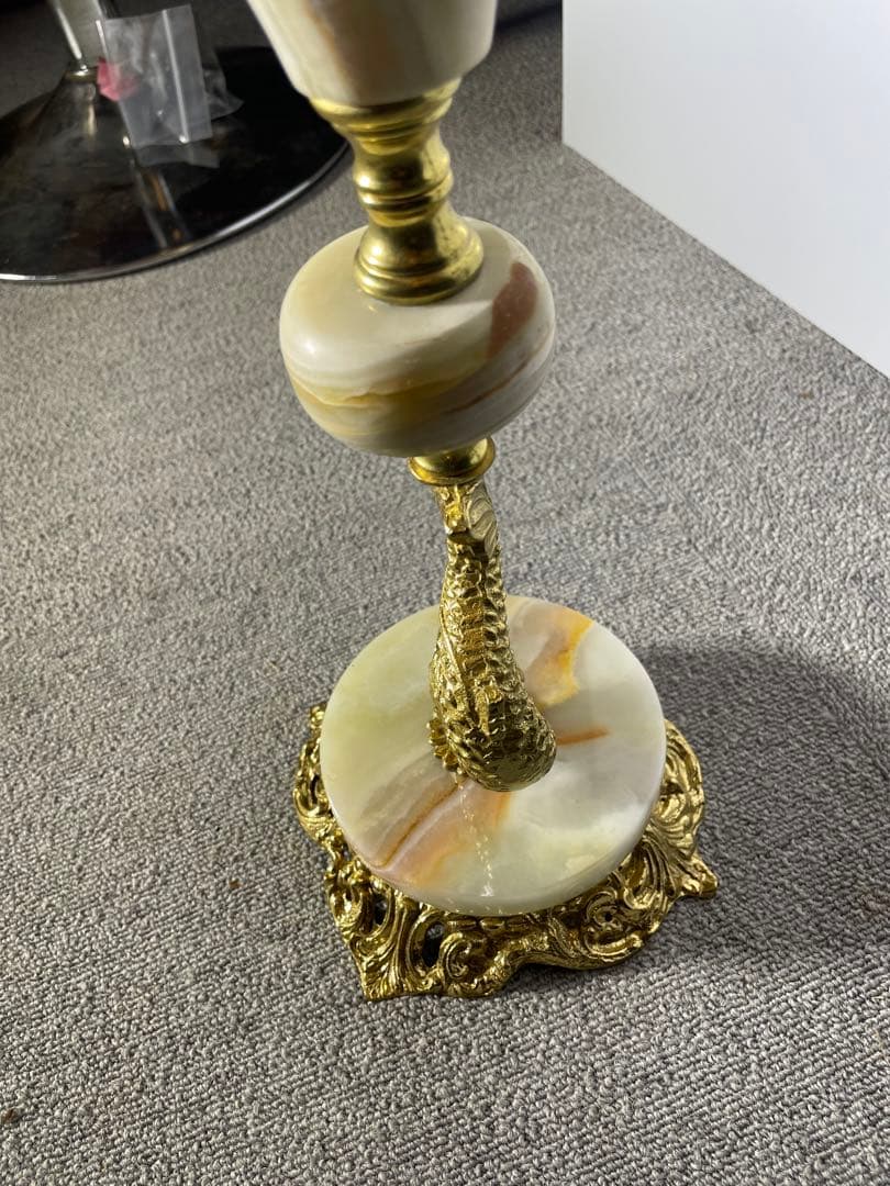 ハリウッドリージェンシー オニキス 真鍮 灰皿 スタンド ヴィンテージ