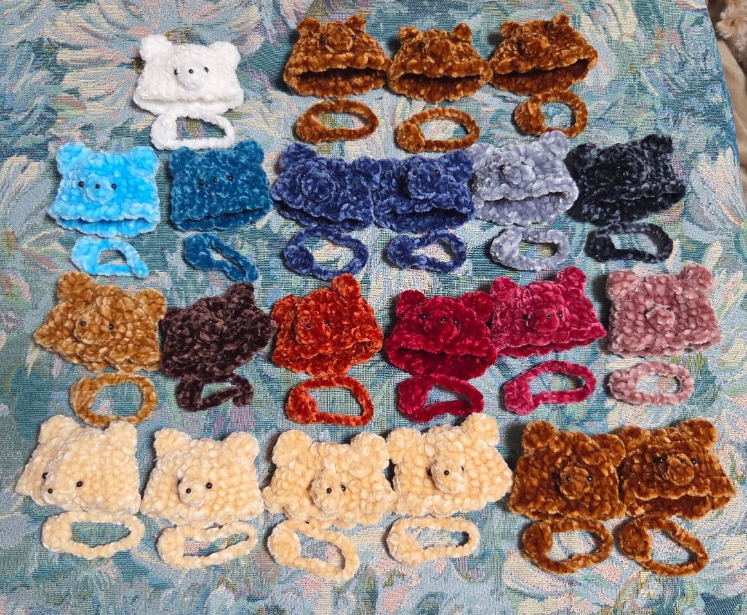 ぬい服 もこもこくま帽子＋ポシェット セット お好きなカラーお選びください！